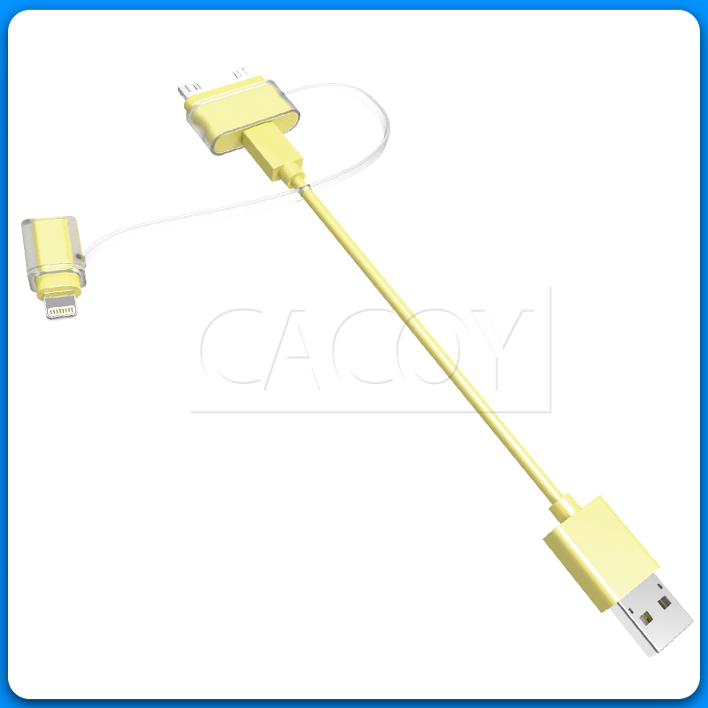 Retractable 3 in 1 cable for 30pin lightning micro usb device